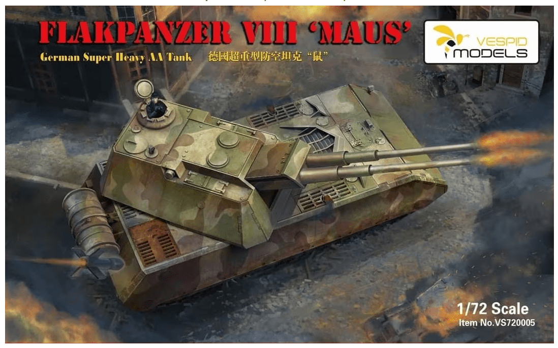 Vespid VS720005 1/72 Flakpanzer VIII Maus Plastic Model Kit - Hobbytech Toys