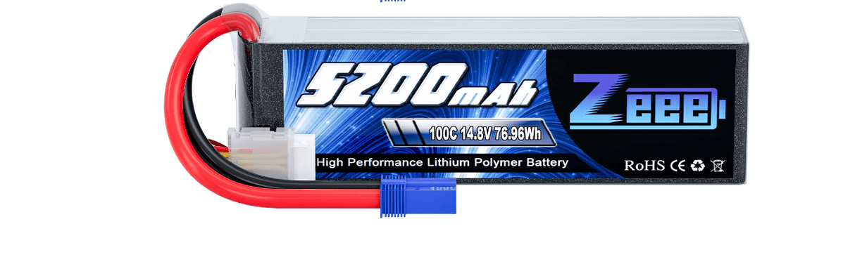 ZEEE Power 5200mah 4S 14.8v 100C Softcase Lipo Battery - EC5