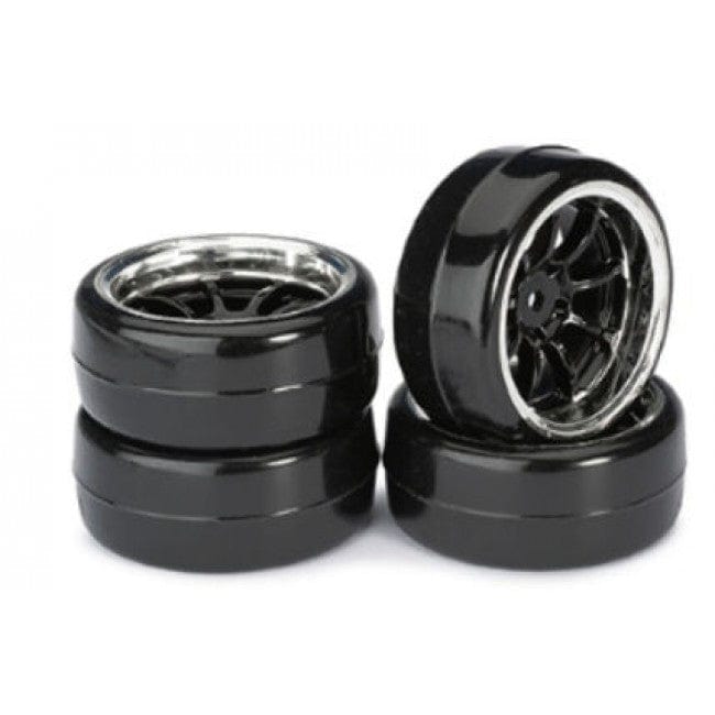 ABSIMA 1/10 DRIFT WHEEL SET LP 9SPK BLACK/CHROME 4PCS Absima RC CARS - PARTS