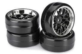 Absima 2510041 1/10 Drift Wheel Set LP Comb Blk/Chrome (4) Absima RC CARS - PARTS