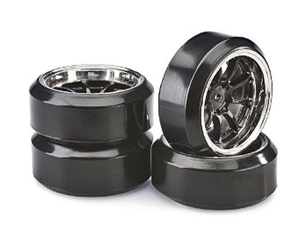 Absima 2510045 1/10 Drift Wheel Set LP 9 Spoke Blk/Chrome (4pcs) Absima RC CARS - PARTS