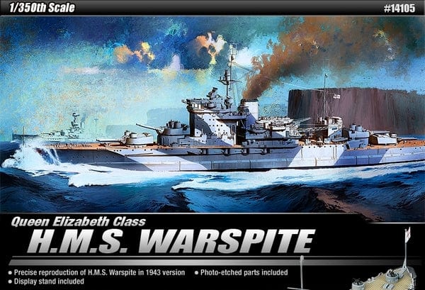 Academy 1/350 Hms Warspite Qe Class Academy PLASTIC MODELS