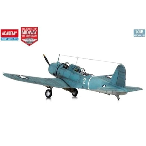 Academy 1/48 USN SB2U-3 "Battle of Midway" 80th Anniversary Plastic Model Kit - Hobbytech Toys