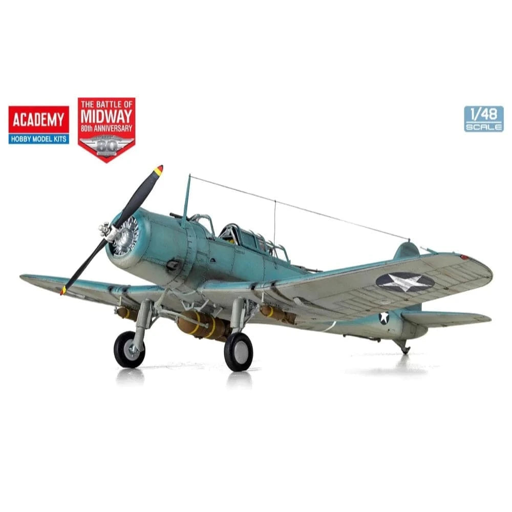 Academy 1/48 USN SB2U-3 "Battle of Midway" 80th Anniversary Plastic Model Kit - Hobbytech Toys