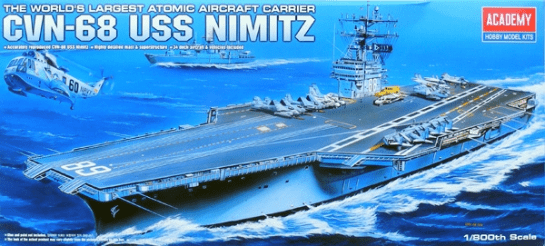 Academy 1/800 Cvn-68 Carrier Uss Nimitz 1439 Academy PLASTIC MODELS