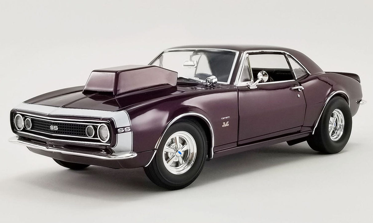 Acme 1/18 1967 Chev Camaro Drag Outlaws Dark Metallic Purple Haze - Hobbytech Toys