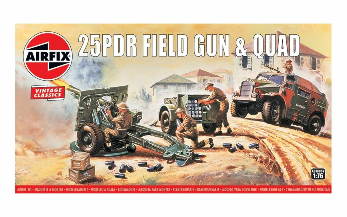 Airfix 1/76 25Pdr Field Gun And Quad Airfix PLASTIC MODELS