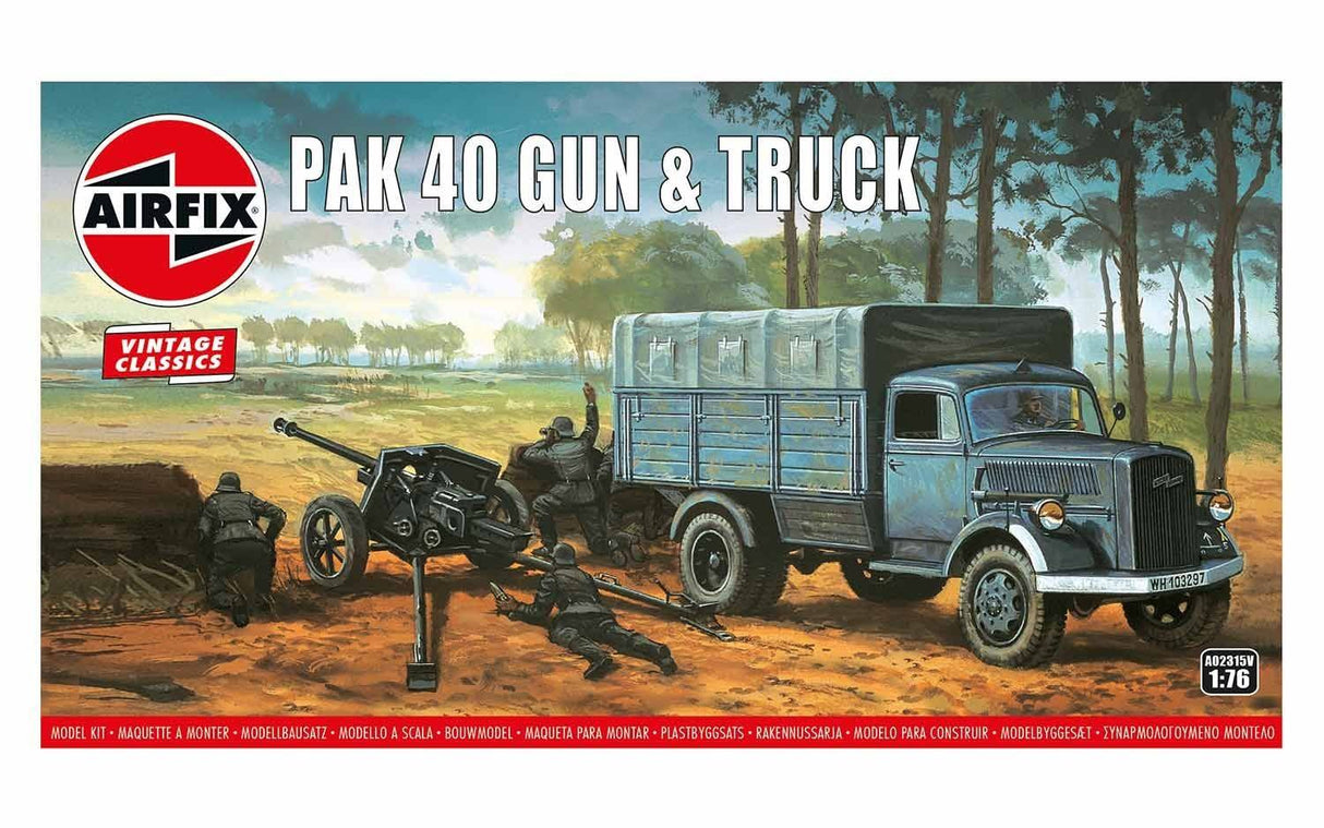 Airfix 1/76 Pak 40 Gun and Truck Airfix PLASTIC MODELS