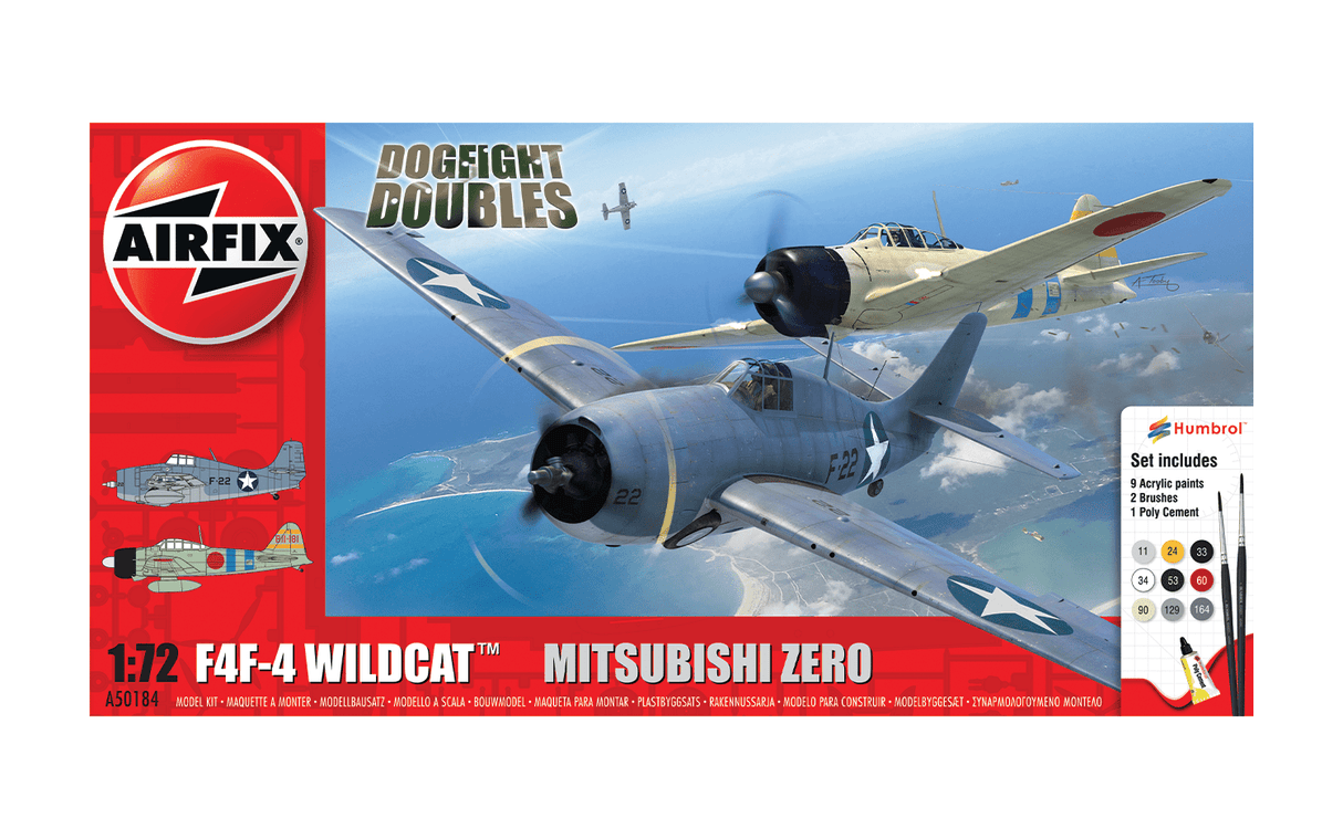 Airfix 1/72 Grumman F-4 Wildcat & Mitsubishi Zero Dogfight Double Gift Set Airfix PLASTIC MODELS
