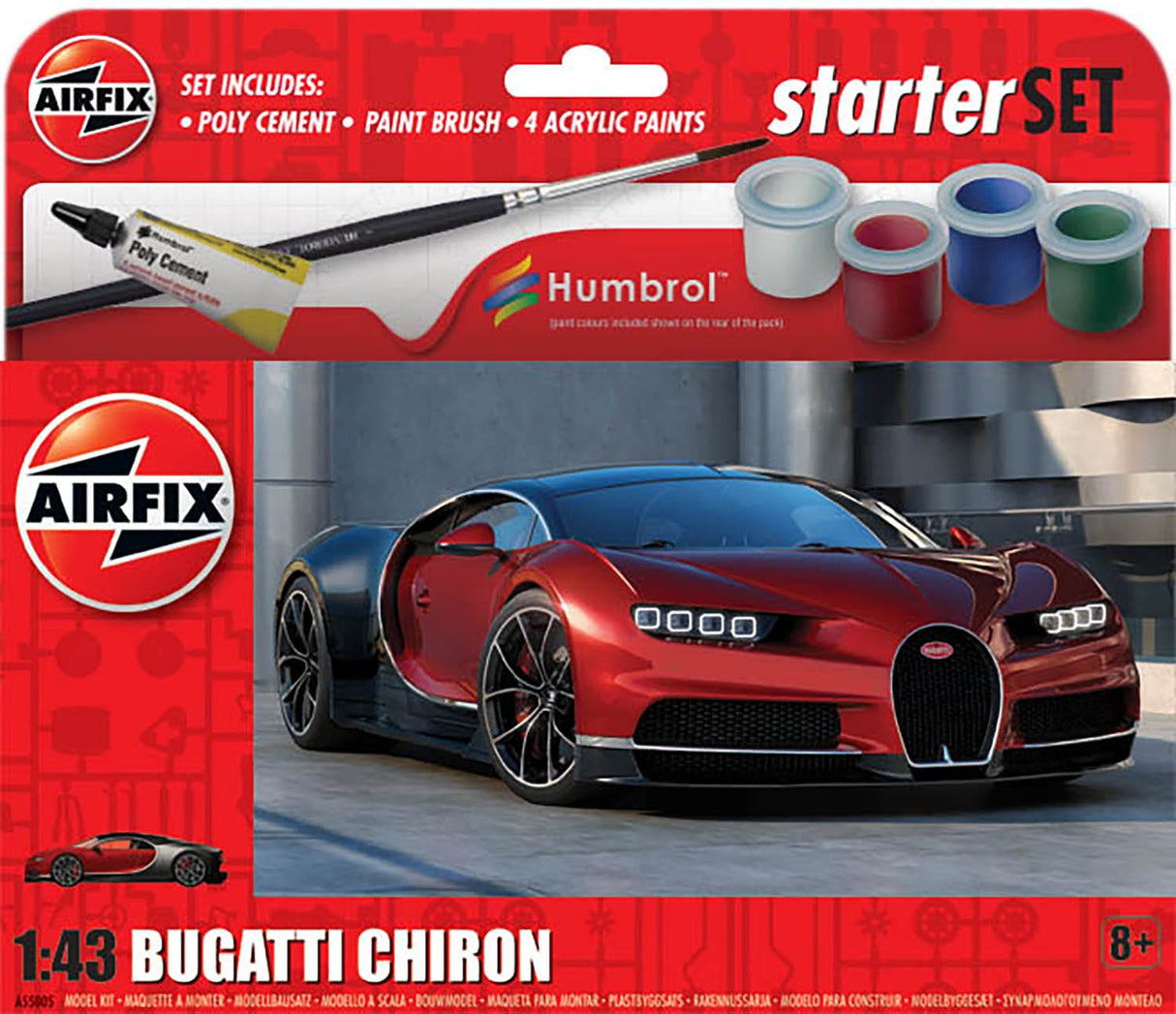 Airfix A55005 1/43 Bugatti Chiron Starter Set - Hobbytech Toys