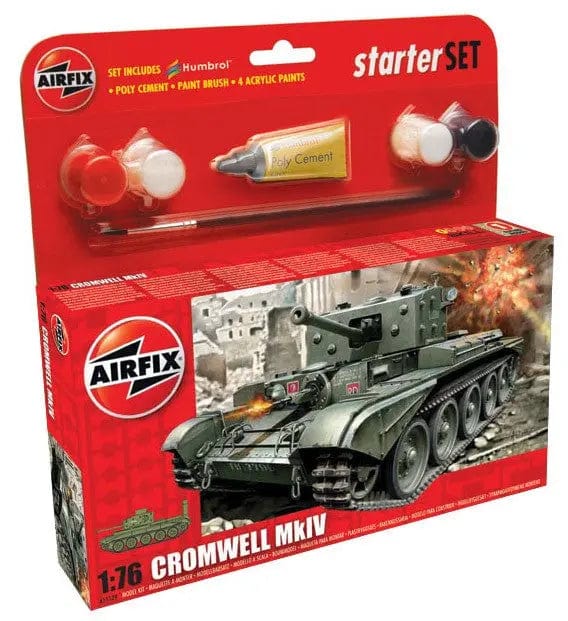 Airfix 1/76 Cromwell Cruiser Mkiv W/Paint Starter Set Airfix PLASTIC MODELS