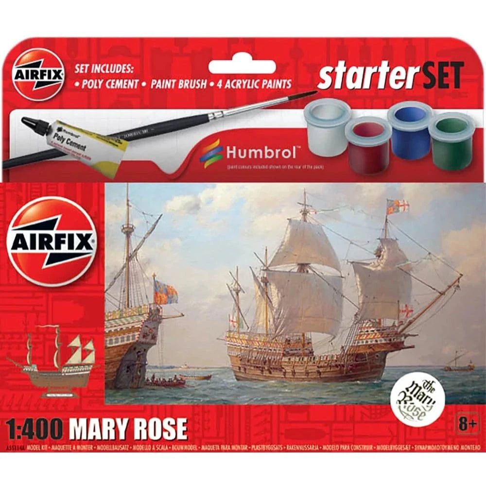 Airfix A55114A 1/400 New Mary Rose Plastic Model Starter Set - Hobbytech Toys