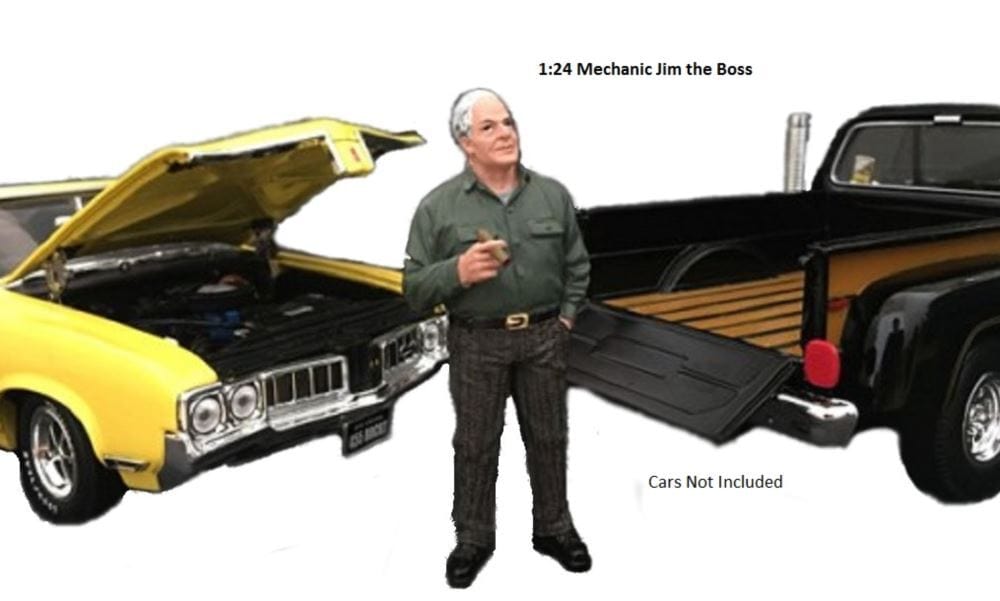 American Diorama 1/24 Jim the Boss Mechanic Figure Accessory - Hobbytech Toys