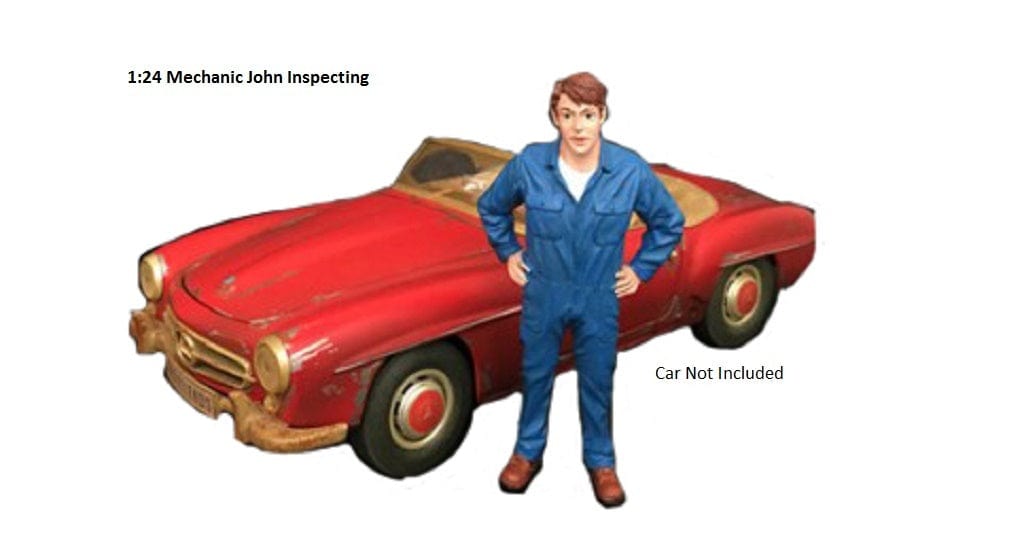 American Diorama 1/24 John Inspecting Mechanic Figure Accessory - Hobbytech Toys