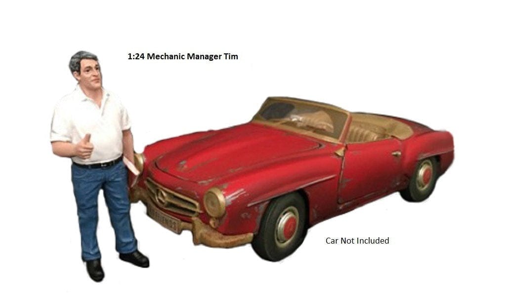 American Diorama 1/24 Tim Manager Mechanic Figure Accessory - Hobbytech Toys