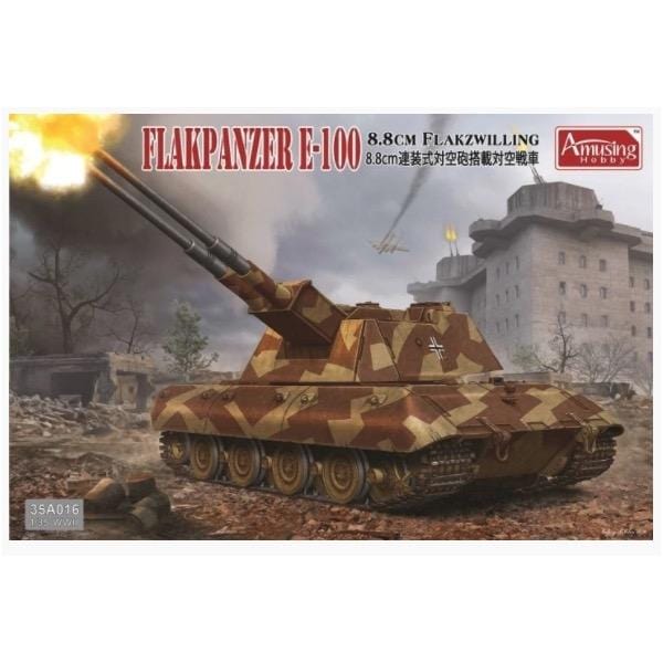 Amusing Hobby 35A016 1/35 E-100 8.8cm Flakzwilling E-100 Plastic Model Kit Amusing Hobby PLASTIC MODELS