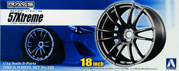 Aoshima 1/24 Rays 57 Xtreme Wheel And Tire Set Aoshima PLASTIC MODELS