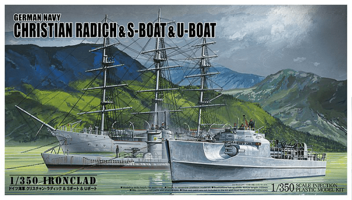 Aoshima 1/350 Christian Radich S-Boat and U-Boat Aoshima PLASTIC MODELS