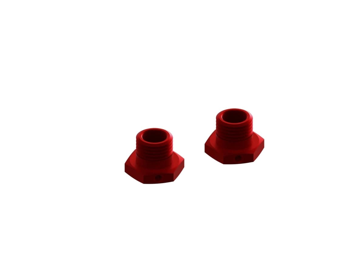 Arrma ARA311035 Aluminium Red 17mm Wheel Hex, (2pcs), Mojave EXB - Hobbytech Toys