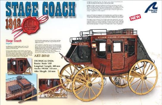Artesania 20340 1/10 1848 US Mail Stage Coach Wood Model Kit Artesania TOOLS