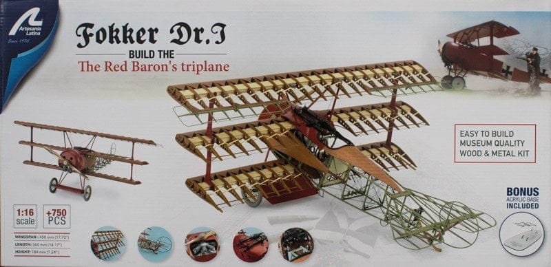 Artesania 20350 1/16 Fokker Dr I - The Red Barons Triplane Wood And Metal Model Kit Artesania WOODEN MODELS