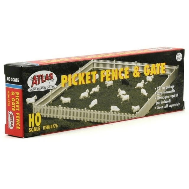 Atlas 776 HO Picket Fence & Gate - 72inch - Hobbytech Toys