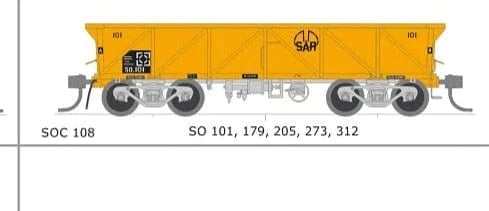 Austrains Neo SOC108 SAR SO SOC Concentrate Wagon Yellow Pack E - Hobbytech Toys