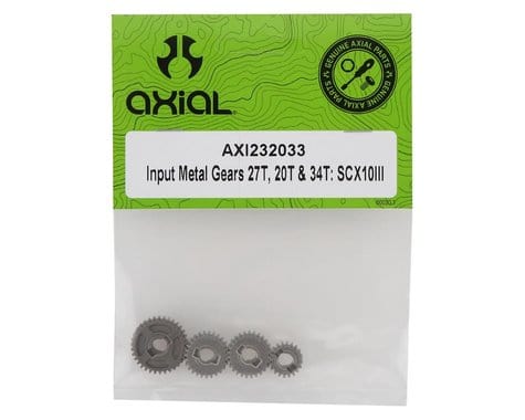 Axial Input Metal Gears 27T, 20T and 34T, SCX10 III Axial Racing RC CARS - PARTS
