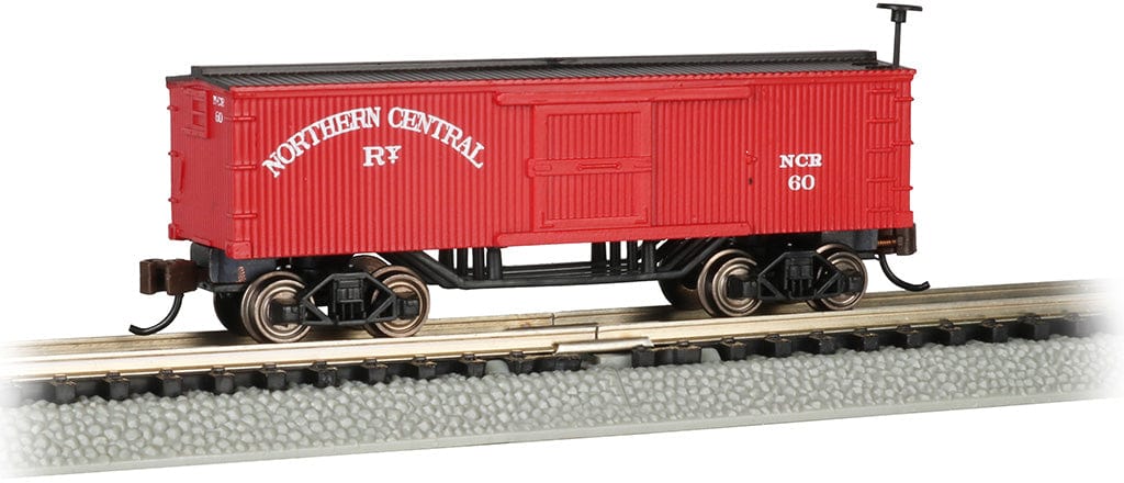 Bachmann 15653 N Old-Time Wood Boxcar - Ready to Run - Northern Central #60 (Boxcar Red, black) - Hobbytech Toys