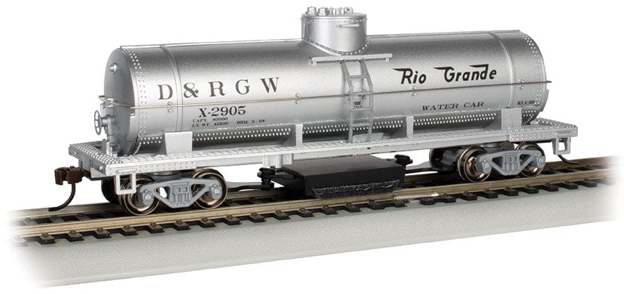 Bachmann 16310 HO Track Cleaning Tank Car - Ready to Run - Silver Series(R) - Denver & Rio Grande Western #X-2905 (silver, Water Service) - Hobbytech Toys