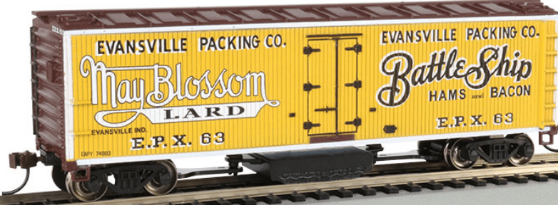 Bachmann 16332 HO Track Cleaning 40' Wood-Side Reefer - Evansville Packing Co. Bachmann TRAINS - HO/OO SCALE