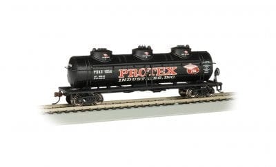 Bachmann 17105 HO 40ft Three-Dome Tank Car - Protex Industries Bachmann TRAINS - HO/OO SCALE