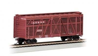 Bachmann 18502 HO 40ft Stock Car - Santa Fe (Brown) Bachmann TRAINS - HO/OO SCALE