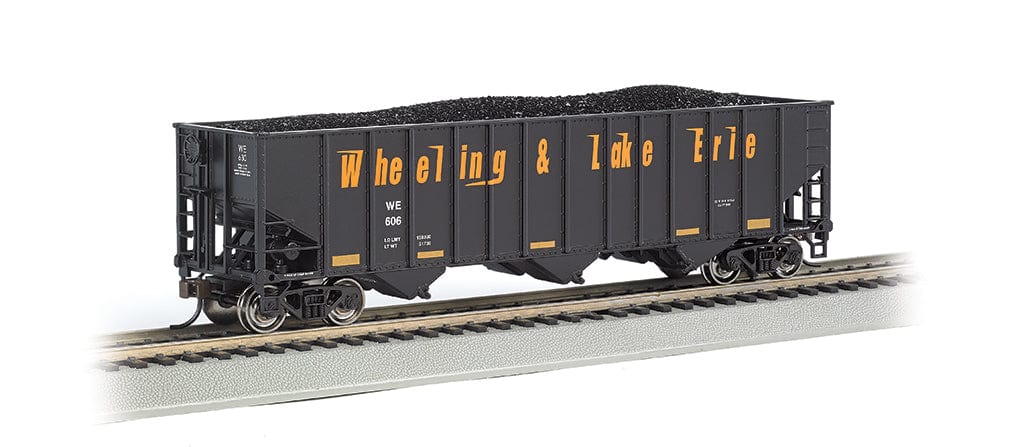 Bachmann 18746 HO Bethlehem Steel 3-Bay 100-Ton Open Hopper - Ready to Run - Silver Series(R) - Wheeling & Lake Erie 606 (black, orange, Speed Lettering) - Hobbytech Toys