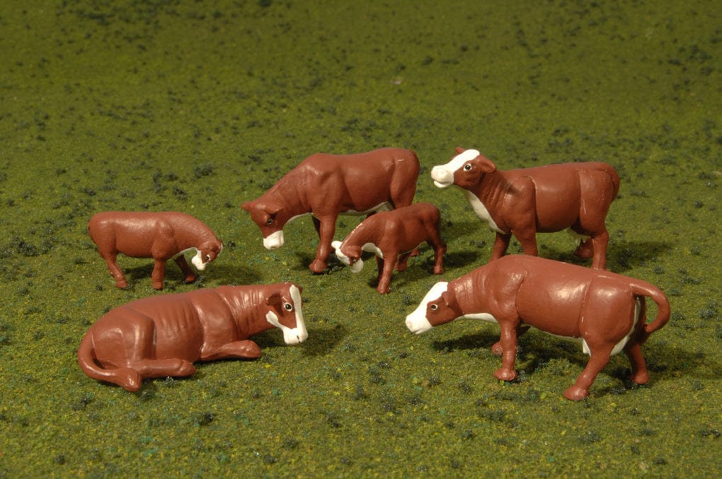 Bachmann 33102 HO Cows - Brown & White (6pcs) - Hobbytech Toys