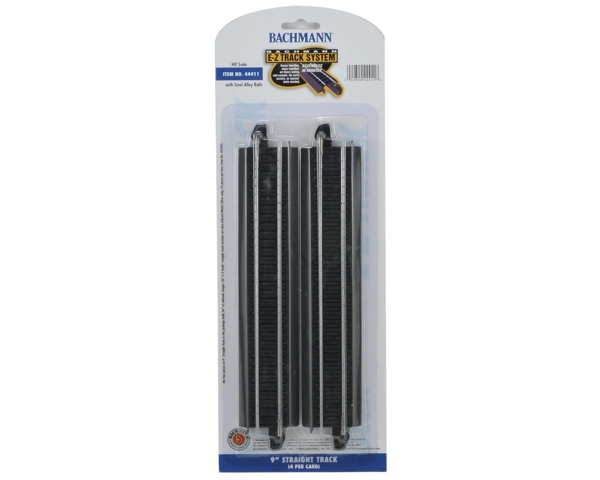 Bachmann 44411 HO 9inch Straight Track (4pcs) - Hobbytech Toys