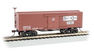 Bachmann 72309 HO 34ft Wood Old-Time Boxcar - Ready to Run - Silver Series(R) - Baltimore & Ohio - Hobbytech Toys