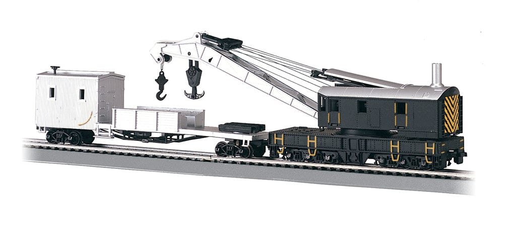 Bachmann HO 250-Ton Crane W/Boom Tender Black & Silver Bachmann TRAINS - HO/OO SCALE