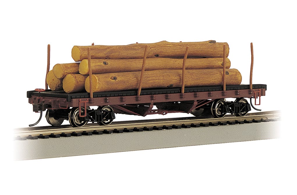 Bachmann HO ACF Log Car w/Logs - Ready to Run - Silver Series(R) - 1906-1935 Version (Boxcar Red) Bachmann TRAINS - HO/OO SCALE