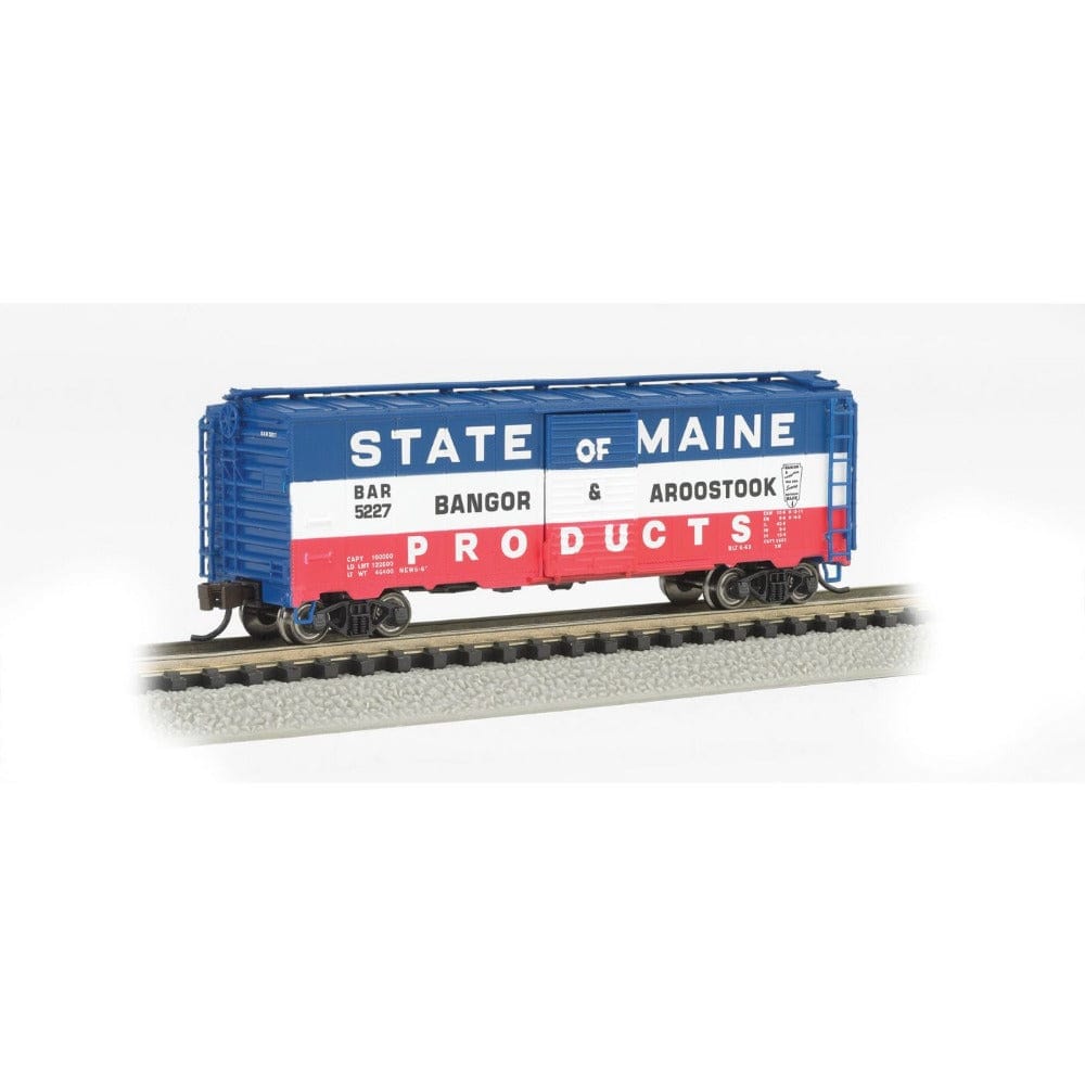 Bachmann N AAR 40ft Steel Boxcar - Ready to Run - Silver Series(R) - Bangor & Aroostook (red, white, blue) Bachmann TRAINS - N SCALE