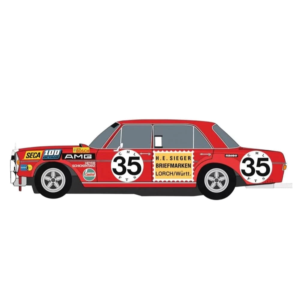Carrera Evolution 27712 Mercedes 300 SEL 6.3 AMG No.35 -Red Pig - Hobbytech Toys