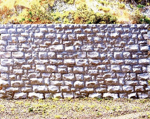 Chooch Random Stone Retaining Wall - Large - 6-3/4 x 3-13/32" 17.1 x 8.7cm - Hobbytech Toys