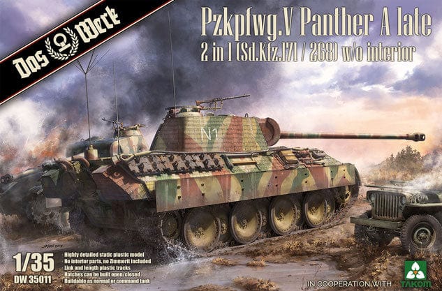 Daswerk 35011 Panther Ausf.A late (2 in 1) Plastic Model Kit Das Werk PLASTIC MODELS