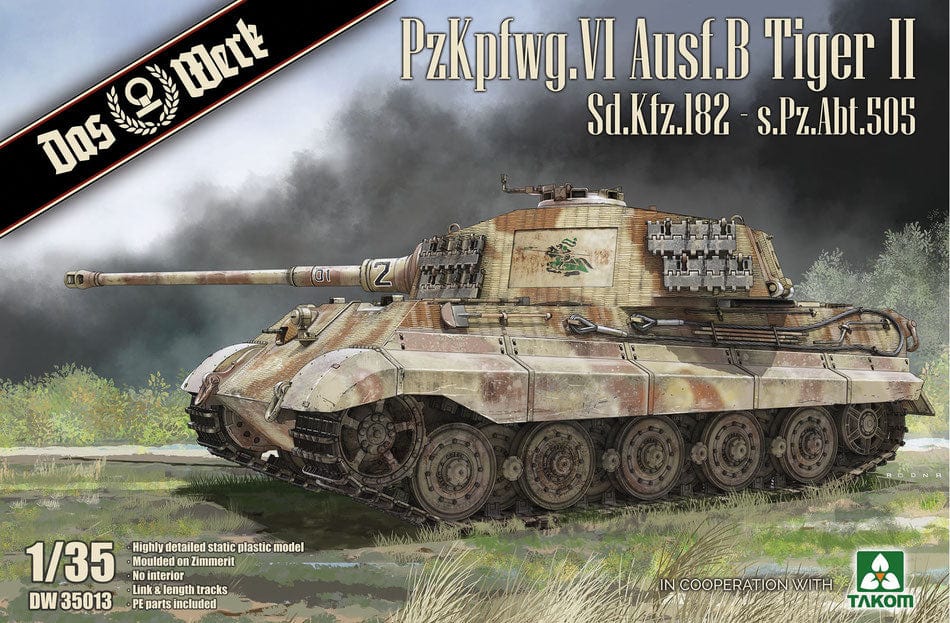 Daswerk 35013 PzKpfwg.VI Ausf.B Tiger II Sd.Kfz.182 Plastic Model Kit Das Werk PLASTIC MODELS