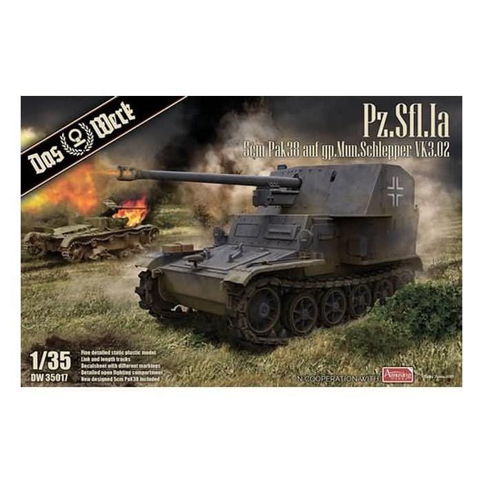 Daswerk 35017 1/35 Pz.Sfl. Ia - 5cm Pak 38 auf gp. Mun Schlepper Plastic Model Kit Das Werk PLASTIC MODELS