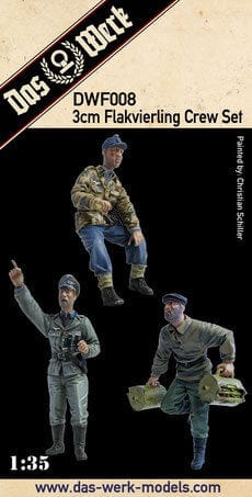 Daswerk F008 1/35 Set Flakvierling 3 figures Plastic Model Kit Das Werk PLASTIC MODELS