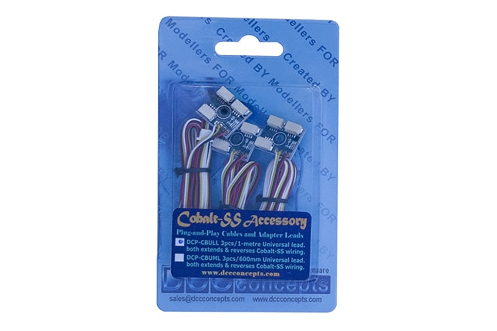 DCC Concepts 3X Long (1 M) Cobalt-SS Universal Extension Leads With Reverse Connection Option DCC Concepts TRAINS - DCC