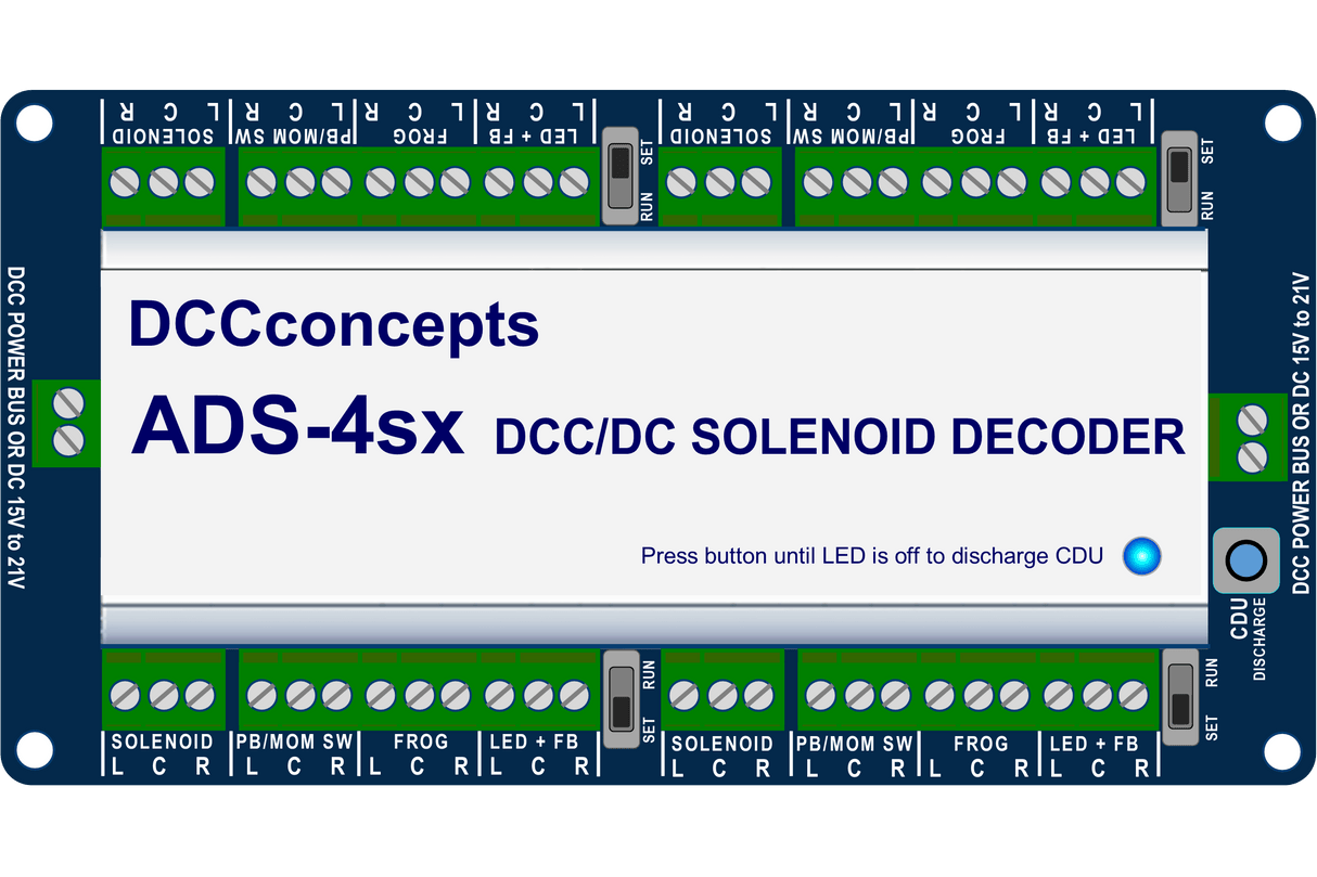DCC Concepts Accessory Decoder CDU Solenoid Drive SX-4 Way DCC Concepts TRAINS - DCC