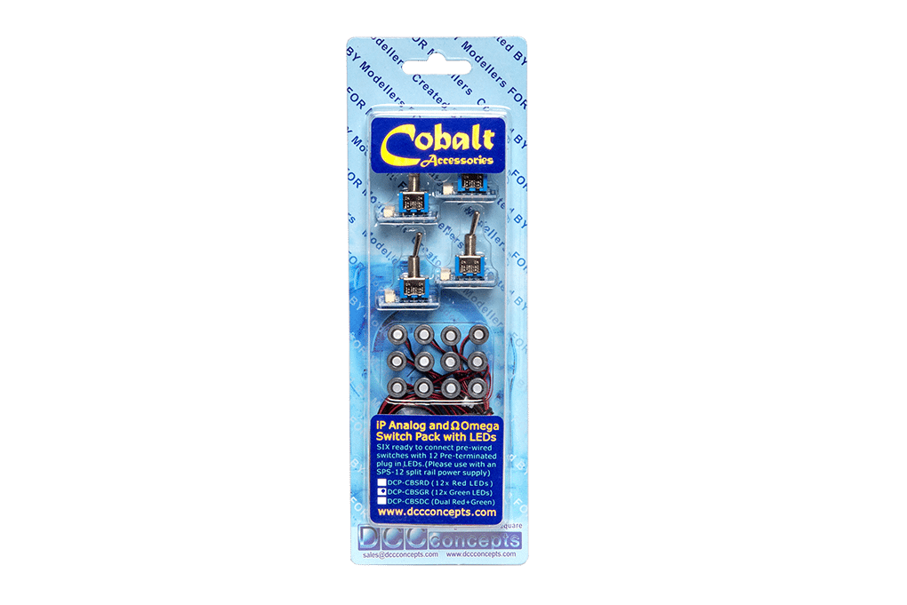DCC Concepts Cobalt Ip Analogue And Omega Switch Pack With Red LED (6) DCC Concepts TRAINS - DCC