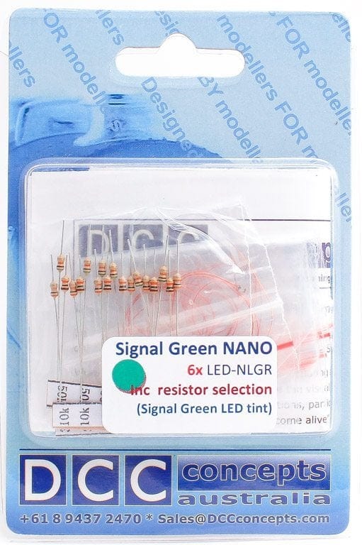 DCC Concepts LED Nanolight (W/Resistors) Signal Green (6) DCC Concepts TRAINS - DCC